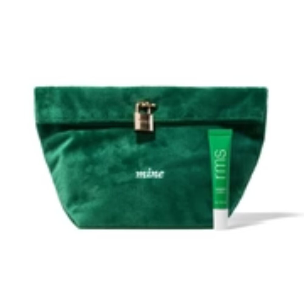 NWT RMS Beauty Set Chameleon Liplights & Emerald Green Lux Embroidered bag/lock